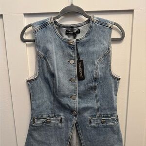 Blank NYC Light Blue Denim Vest Size Small